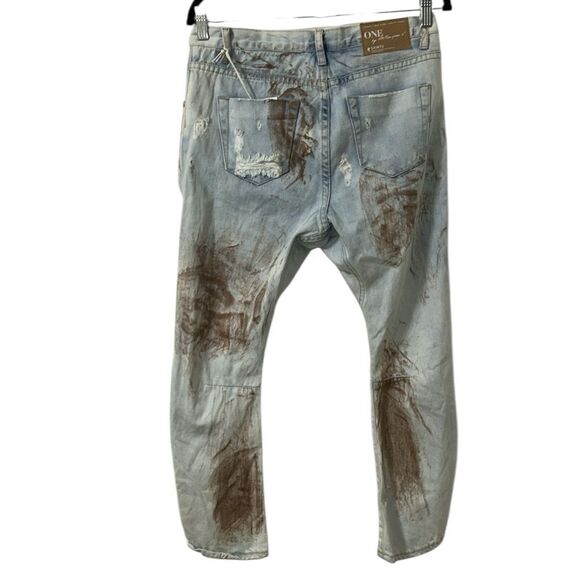 One Teaspoon Distressed Paint Splatter Jeans(Size 26) - Picture 4 of 7